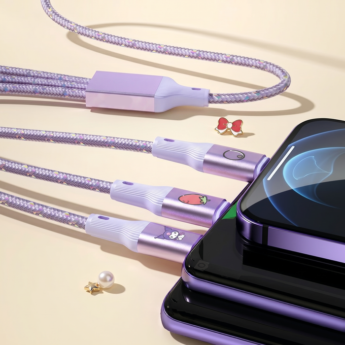 Sanrio 3-in-1 Fast Charging Cable – Cute Multi-Device Charger