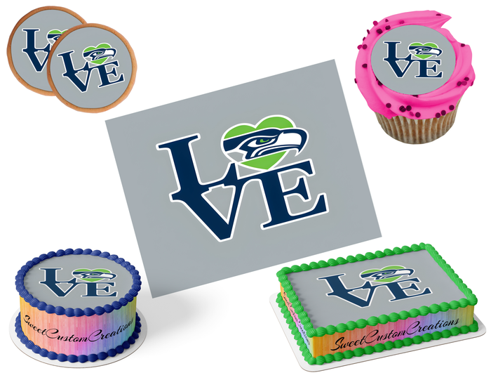 Seattle Seahawks Edible Image Frosting Sheet #29 (80+ sizes)