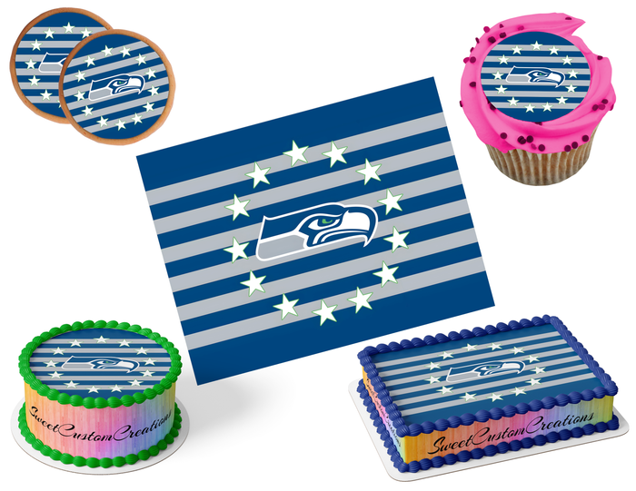 Seattle Seahawks Edible Image Frosting Sheet #34 (80+ sizes)