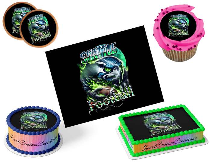 Seattle Seahawks Edible Image Frosting Sheet #38 (80+ sizes)