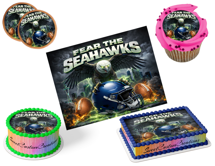 Seattle Seahawks Edible Image Frosting Sheet #44 (80+ sizes)