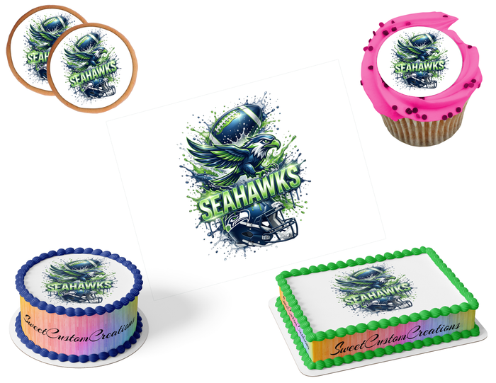 Seattle Seahawks Edible Image Frosting Sheet #46 (80+ sizes)