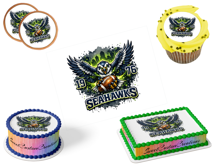 Seattle Seahawks Edible Image Frosting Sheet #49 (80+ sizes)