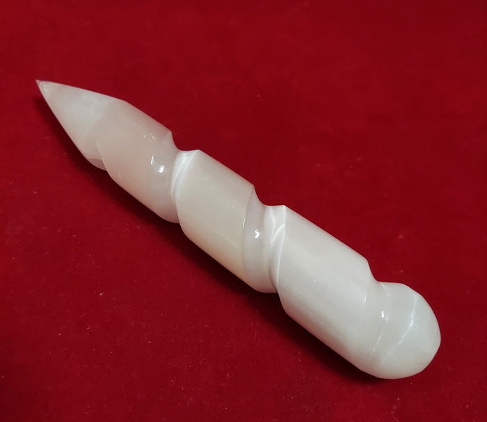 SELENITE SPIRAL WAND