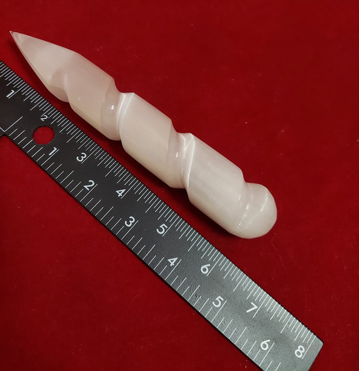 SELENITE SPIRAL WAND