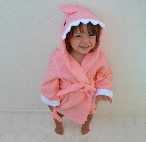 Shark Hooded Bathrobe for Kids - Cozy Nursery