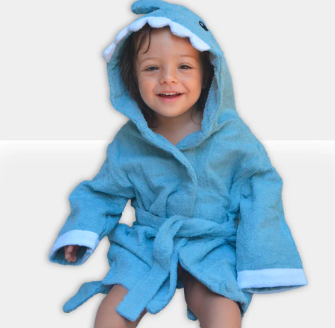 Shark Hooded Bathrobe for Kids - Cozy Nursery