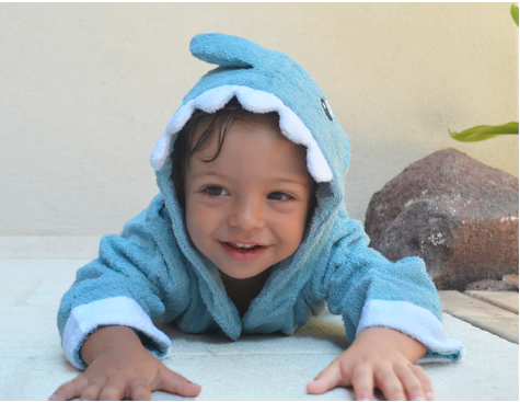 Shark Hooded Bathrobe for Kids - Cozy Nursery