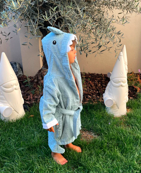 Shark Hooded Bathrobe for Kids - Cozy Nursery