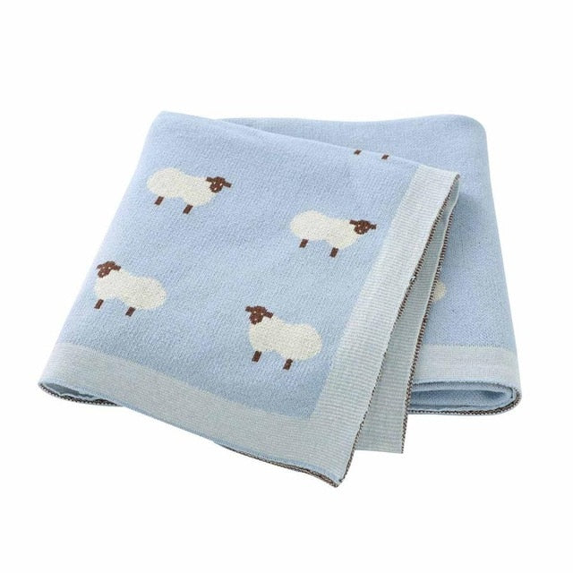 Sheep Knitted Blanket