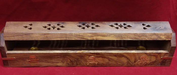 SKULL COFFIN BOX INCENSE BURNER
