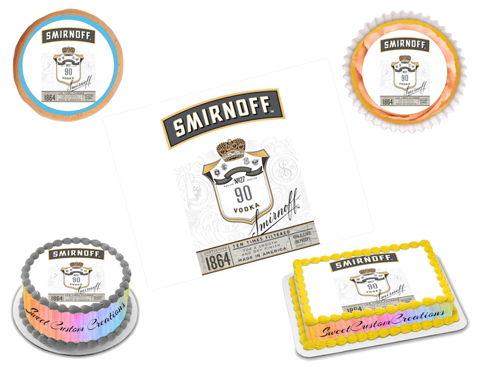 Smirnoff No 27 Edible Image Frosting Sheet #2 (70+ sizes)