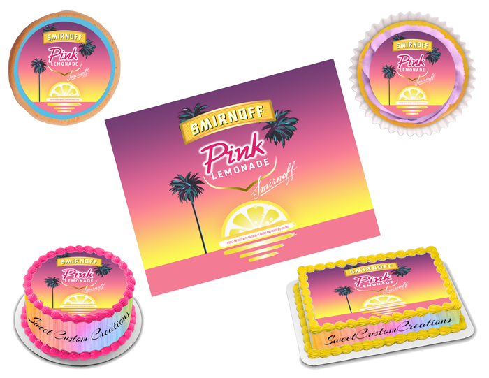 Smirnoff Pink Lemonade Edible Image Frosting Sheet #3 (70+ sizes)
