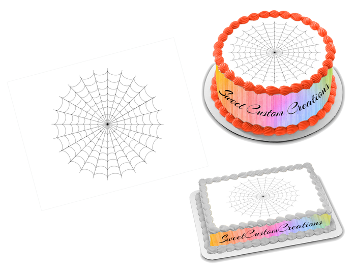 Spider Web Halloween Edible Image Frosting Sheet #1 (70+ sizes)