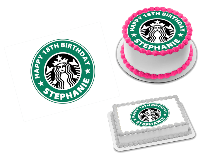 Starbucks Coffee Edible Image Frosting Sheet #3 (70+ sizes)