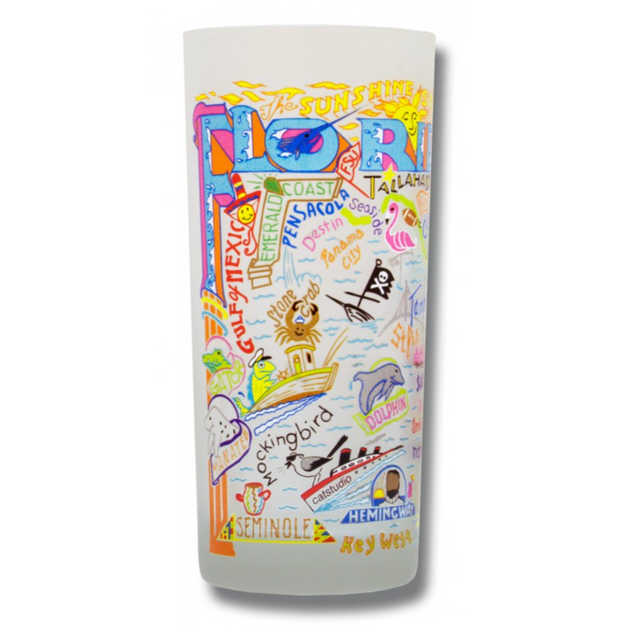 State of Florida Frosted Glass Tumbler