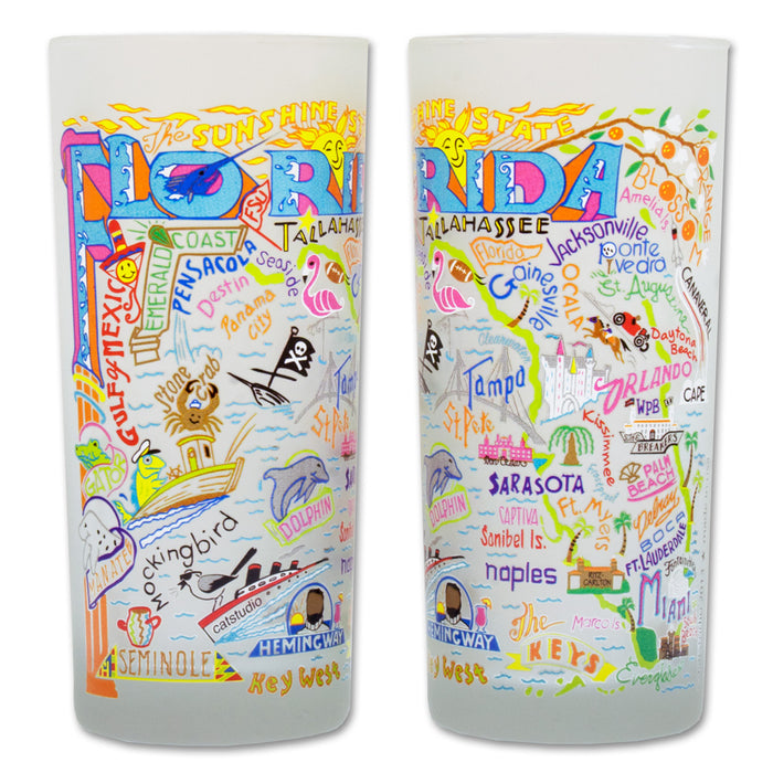 State of Florida Frosted Glass Tumbler