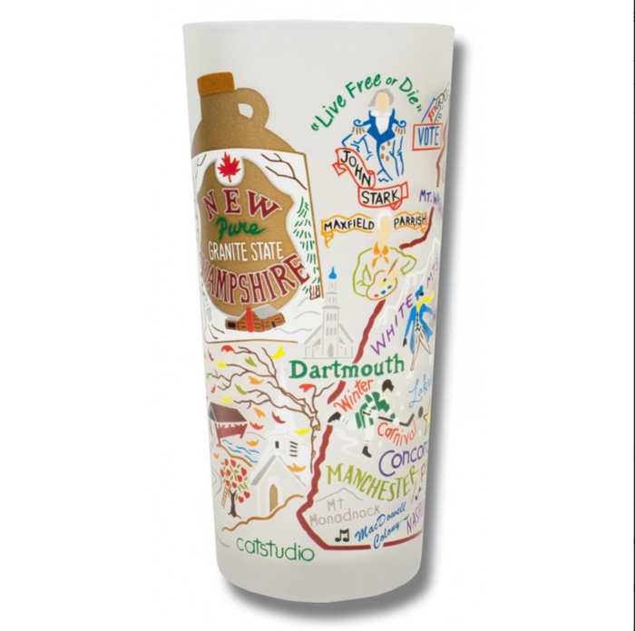 State of New Hampshire Frosted Glass Tumbler