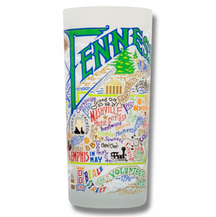 State of Tennessee Frosted Glass Tumbler