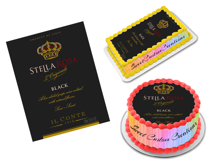 Stella Rosa Black Edible Image Frosting Sheet #2 (70+ sizes)