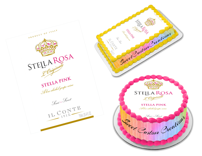 Stella Rosa Stella Pink Edible Image Frosting Sheet #5 (70+ sizes)