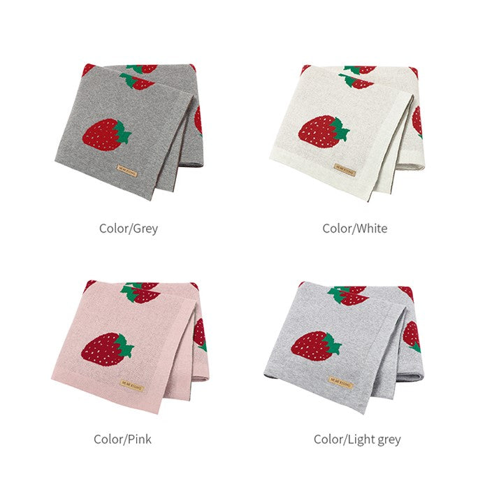 Strawberry Infant Knitted Baby Blanket - Cozy Nursery