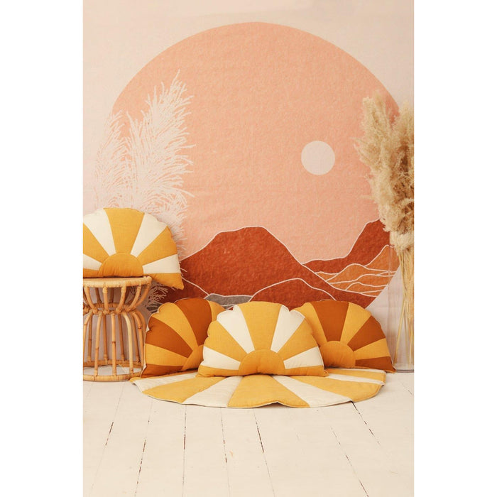 “Dinner in Sausalito” Linen Sun Mat