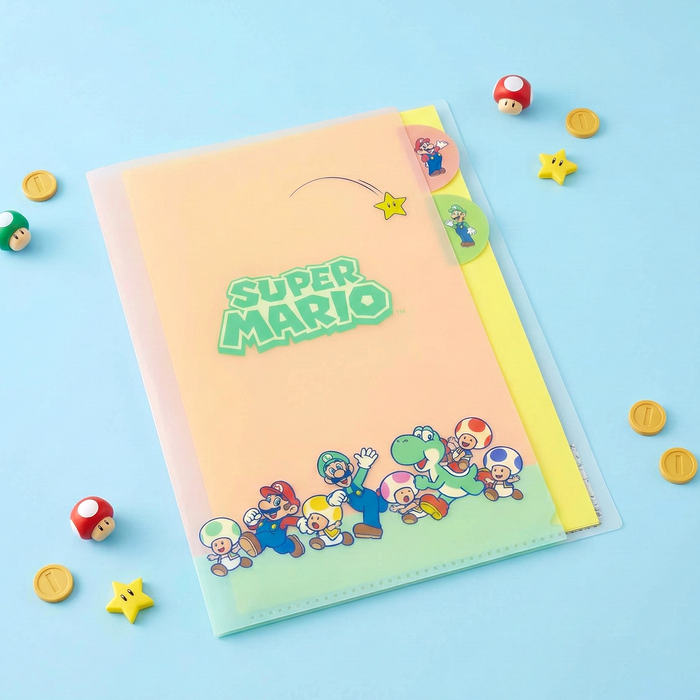 Sun-Star & Nintendo Super Mario Folder With Dividers - Mikata - Limited Edition