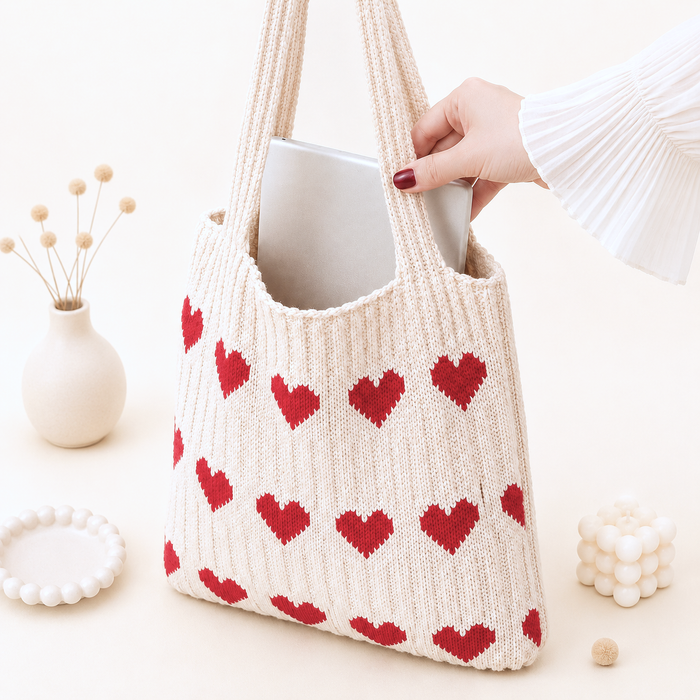 Sweetheart Knit Tote (3 Colors)