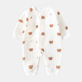Teddy Bear Muslin Baby Romper + Hat - Cozy Nursery
