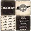 Tennessee B&W Drink Coasters