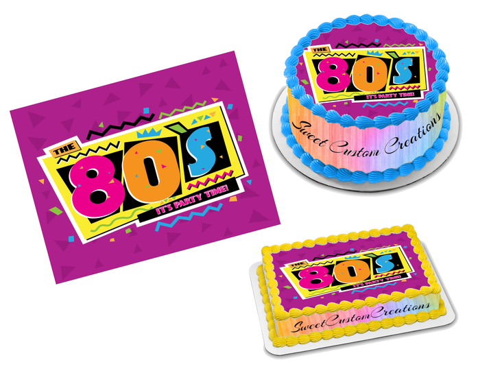 The 80s Edible Image Frosting Sheet #13 (70+ sizes)