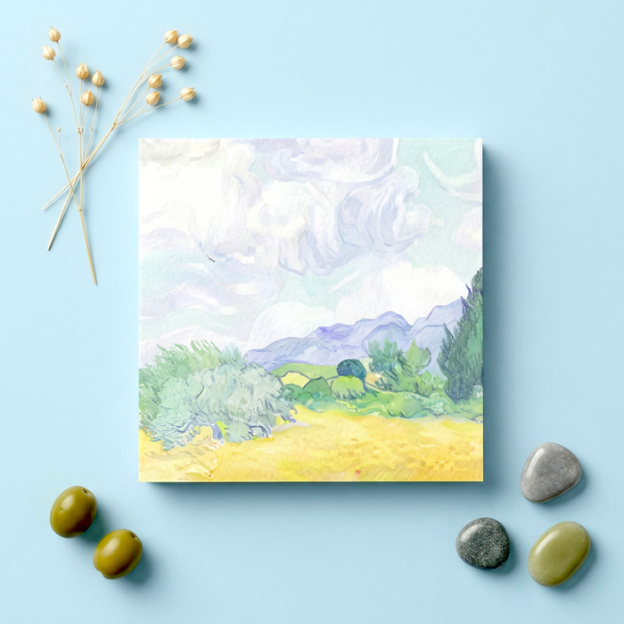 Wheatfield With Cypresses