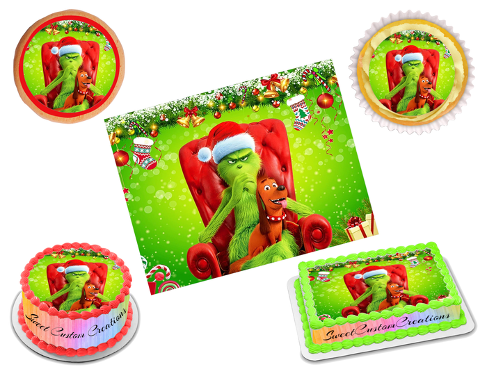 The Grinch Edible Image Frosting Sheet #13 (70+ sizes)