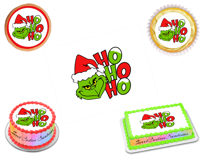 The Grinch Edible Image Frosting Sheet #17 (70+ sizes)