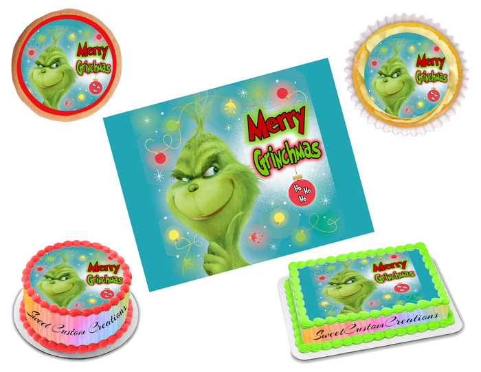The Grinch Edible Image Frosting Sheet #18 (70+ sizes)