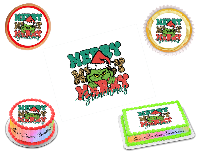 The Grinch Edible Image Frosting Sheet #19 (70+ sizes)