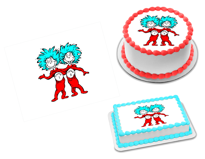 Thing 1 and Thing 2 Edible Image Frosting Sheet #10 (70+ sizes)