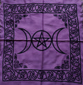TRIPLE MOON PENTACLE PURPLE ALTAR CLOTH