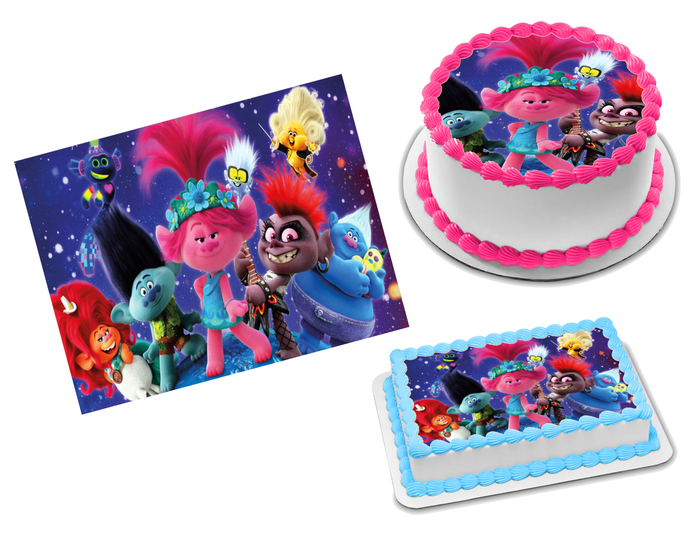 Trolls World Tour Edible Image Frosting Sheet #1 (70+ sizes)