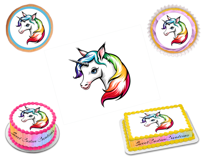 Unicorn Edible Image Frosting Sheet #43 (70+ sizes)