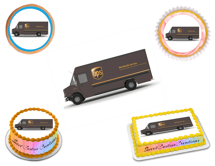 UPS Truck Edible Image Frosting Sheet #21 (80+ sizes)