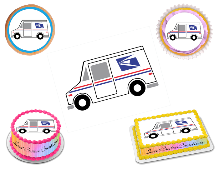 USPS Truck Edible Image Frosting Sheet #5 (80+ sizes)