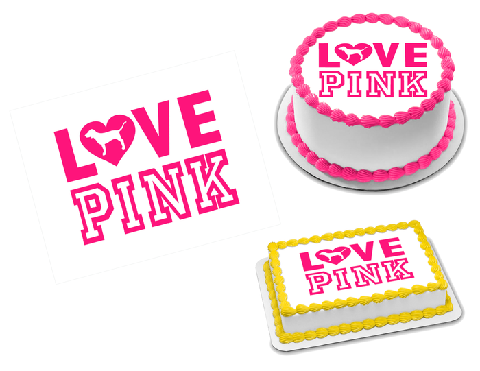 Victoria's Secret Pink Edible Image Frosting Sheet #1 (70+ sizes)
