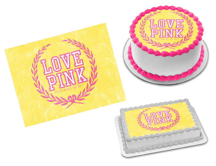 Victoria's Secret Pink Edible Image Frosting Sheet #14 (70+ sizes)