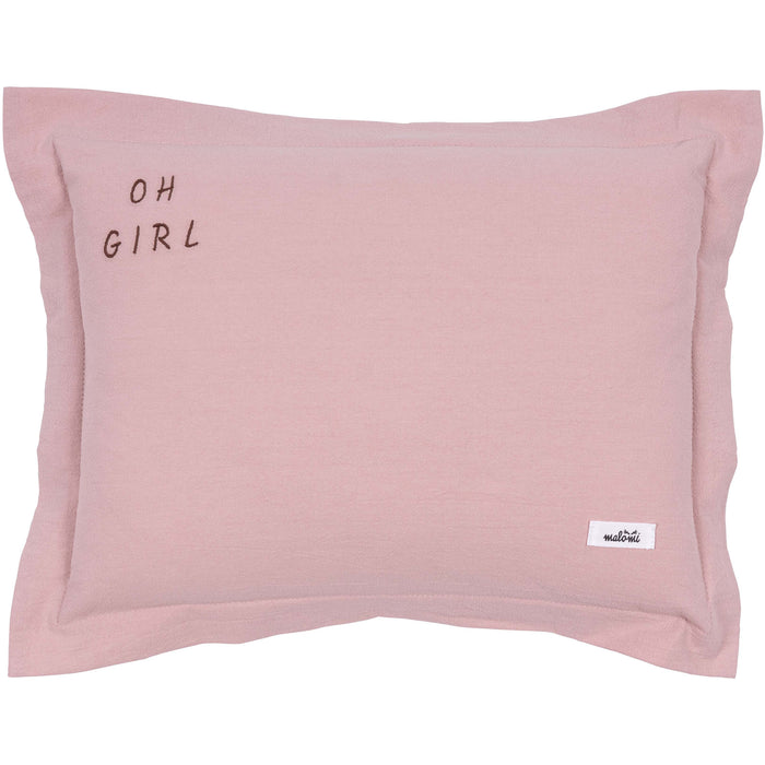 WASHED COTTON PILLOW "OH GIRL" - Cozy Nursery