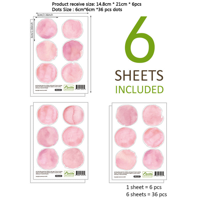 Watercolor Pink Dots Wall Decals
