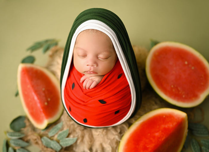 Watermelon Baby Newborn Wraps for Photography Bundle - Cozy Nursery