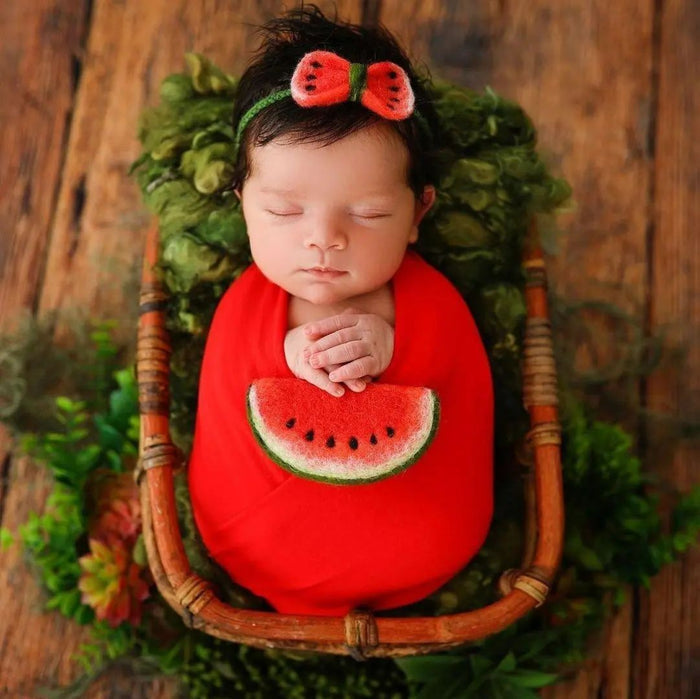 Watermelon Baby Newborn Wraps for Photography Bundle - Cozy Nursery
