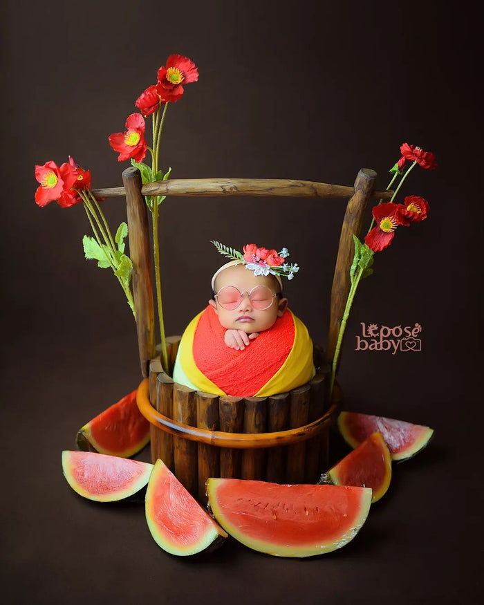 Watermelon Baby Newborn Wraps for Photography Bundle - Cozy Nursery